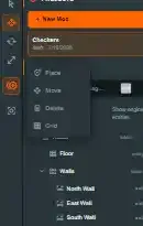 The snap-points flyout open with Place, Move, Delete, and Grid sub-tools